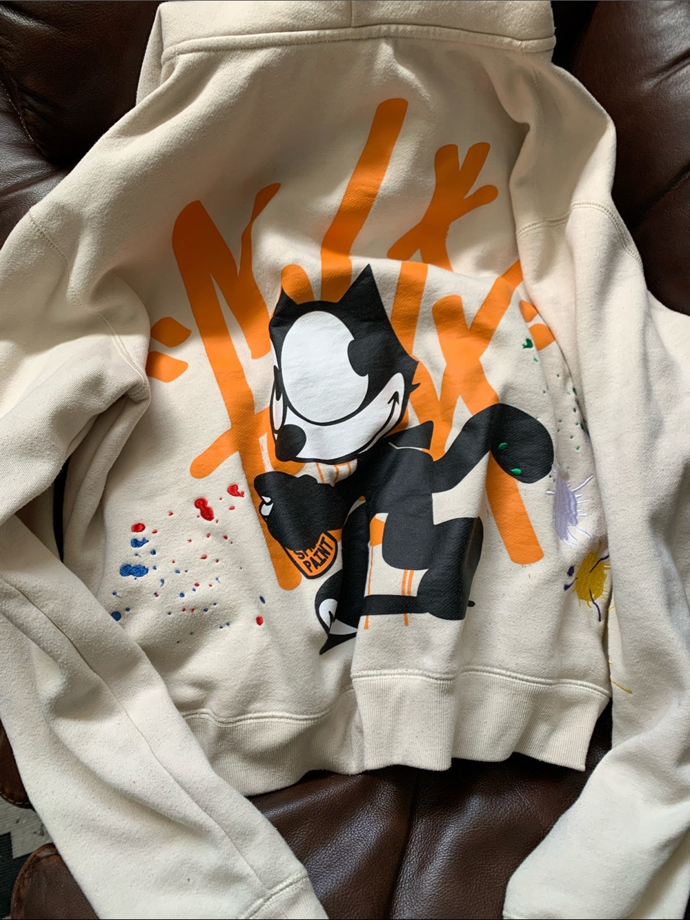 Felix the cat Cream zipper Hoodie shoe palace medium